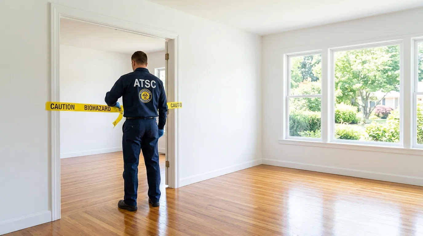 Certified biohazard cleanup crew performing Trauma Scene Cleanup in Hartland